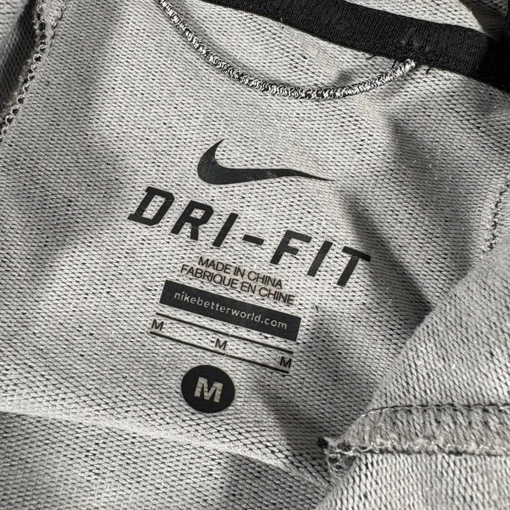 Nike Dri-FIT Full Zip Hoodie Mens Medium Grey Heather Pro Training Jacket